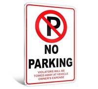Lot de 2 panneaux « No Parking » en aluminium composite avec inscription « Do Not Park » - 22,9 x 30,5 cm - « No Parking Stop » - Panneau de stationnement en métal