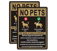 Lot de 2 panneaux « No Pets No Dogs Or Pets Allowed, Comfort/Emotional Support Animals Not Service » pour les entreprises, 25,4 x 35,6 cm, en aluminium robuste, anti-rouille, résistant aux UV