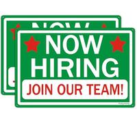 Lot de 2 panneaux « Now Hiring Join Our Team » - Panneau « Help Wanted » - Pour entreprise, bureau, magasin, recrutement - Utilisation en extérieur - 30,5 x 45,7 cm - Aluminium antirouille - Résistant