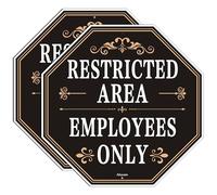 Lot de 2 panneaux « Restricted Area Employees Only » de 30,5 x 30,5 cm, panneaux en aluminium antirouille « Do Not Enter », résistants aux intempéries, faciles à installer, utilisation en intérieur ou