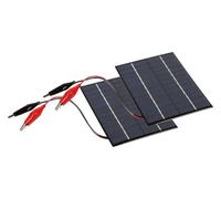 Lot de 2 panneaux solaires 2 W 12 V pour batterie à monter soi-même + clip tigre (2 x 2)