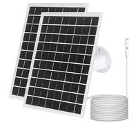 Lot de 2 panneaux solaires 6 W pour caméra de sécurité, compatible avec Arlo Essential 2K Outdoor (2e génération)/appareil photo Essential XL (2e génération)/projecteur Essentiel, Eufycam 2C/2C Pro