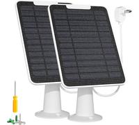 Lot de 2 panneaux solaires compatibles avec Arlo Essential Spotlight/caméra projecteur XL, chargeur de panneau solaire 5 W, étanche IP65, avec câble de charge micro USB de 3 m et support mural