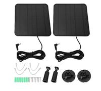 Lot de 2 Panneaux solaires de 12 W compatibles avec Les caméras Ring. Ports USB-C et Micro-USB. Chargeur Solaire étanche IP65 avec câble de