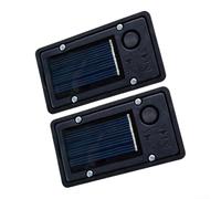 Lot de 2 panneaux solaires d'extérieur pour dessus de 6 x 3 cm, noir (3 x 6 | Boîtier en plastique robuste, résiste aux intempéries, facile à installer, taille 7 x 4 cm, finition noire