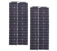 Lot de 2 panneaux solaires monocristallins flexibles de 400 W avec contrôleur de charge 10 A pour chargement de batterie 18 V Idéal pour les voitures et les camping-cars