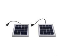 Lot de 2 panneaux solaires portables 5 W avec supports de sortie USB pour alimentation mobile en extérieur Blanc