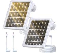 Lot de 2 panneaux solaires pour caméra Ring Stick Up Cam et Spotlight Cam Battery/Plus/Pro, chargeur de panneau solaire 3 W avec câble de 4 m, étanche IP65