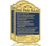 Lot de 2 panneaux « Use At Your Own Risk Owners Legally Responsible Dogs Must Be Leashed Waste Must Be Cleared » Décoration Règles de sécurité pour l'extérieur 30,5 x 45,7 cm Aluminium antirouille