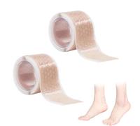 Lot de 2 pansements pour bulles, orteils, talons, hydrocolloïdes, en silicone hydrocolloïde, pour cicatrices, points de pression, protection étanche du talon, 2 cm x 1 m