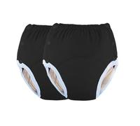 Lot de 2 pantalon incontinence, culottes de soins pour incontinence, lavables et réutilisables sous-vêtements anti-fuites(Black,X-Large)