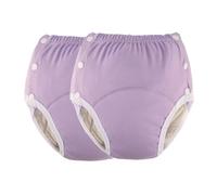 Lot de 2 pantalon incontinence, culottes de soins pour incontinence, lavables et réutilisables sous-vêtements anti-fuites(Purple,Large)