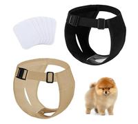 Lot de 2 pantalons rembourrés pour animaux de compagnie avec 8 coussinets de rechange, couches réglables et chaudes pour chien, pantalons hygiéniques et pantalons étanches pour chats et chiens.