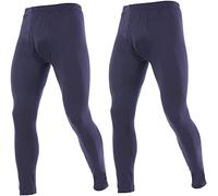 Lot de 2 Pantalons Thermiques Homme Bas Caleçon Long sous-Vêtements Chaud Hiver Couche de Base Ultra Doux Leggings sous-vêtement de Ski, Bleu Marine, Taille 4XL