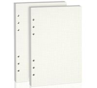Lot de 2 paquets - 80 feuilles par paquet - Papier A5 à 6 trous, 100 GSM, lignage pointillé. Idéal pour journaux, notes, planification et dessin. Compatible classeurs A5 à 6 anneaux.