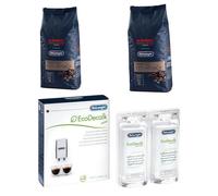 Lot de 2 paquets café en grains KIMBO arabica 1KG et 1 détartrant Cafetière, Machine à Café 5513215211, 5513282391 DELONGHI
