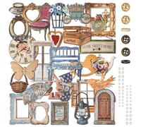 Lot de 2 paquets d'autocollants de scrapbooking vintage sur le thème de la couture, autocollants découpés pour journal, collection d'artisanat avec cordon et bouton nœud papillon (Michelle)