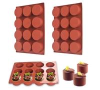 Lot de 2 paquets de 12 moules cylindriques en silicone pour cake pops, savon, chocolat, biscuits, bombes de bain, gâteaux au fromage, chocolat