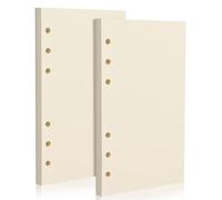 Lot de 2 paquets de 80 feuilles de papier A6 vierges à 6 trous Beige 100 g/m² Compatible avec classeurs A6 à 6 anneaux pour bureau, journal, planification, notes. Écriture double face prise en charge