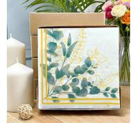 Lot de 2 paquets de 80 serviettes en papier d'eucalyptus - 33 x 33 cm - 2 plis