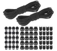Lot de 2 paquets de cordons élastiques en caoutchouc de 3 mm x 10 m - En nylon - Avec 20 fermetures éclair - 20 ressorts à double trou - 20 pièces - Pour sac à dos, lacets, cordons