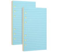 Lot de 2 paquets de feuilles de papier ligné A6 pour classeur A6 rechargeable à 6 anneaux perforés à 6 trous (chacun contient 50 feuilles/100 pages)