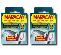 Lot de 2 paquets de hameçons à truite attachés Behr (16 pièces) Mono, extra long Sbirolino 180 cm Taille de l'hameçon Spirolino 4, 6, 8 au choix Crochets Sbirulino + autocollant Petri Heill! gratuit