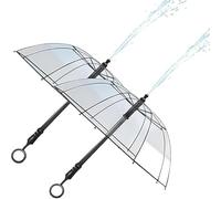 Lot de 2 parapluies transparents pour pistolet à eau, parapluie à eau avec pistolet à jet d'eau, abri de pluie à double usage et jouet pour les combats d'eau dans le jardin