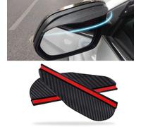 Lot de 2 pare-pluie en fibre de carbone pour rétroviseur de voiture, pare-pluie, pare-fumée, accessoires universels pour voitures, camions et VUS (noir)