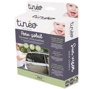 TINÉO - Pare soleil Voiture Bébé - 2 Housses Chaussettes - Ombrage 80% - Protection Chaleur - UV - Installation Facile Universelle - De 50x80cm Jusqu'à 80x110cm (Noir)