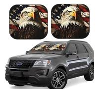 Lot de 2 pare-soleil de voiture pliables pour fenêtre avant, couverture intérieure de voiture, drapeau aigle à tête blanche, protection contre le soleil pour garder votre véhicule au frais, taille L