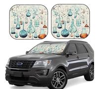 Lot de 2 pare-soleil de voiture pliables pour fenêtre avant, couverture intérieure de voiture, impression chimique, protection solaire pour garder votre véhicule au frais, grand