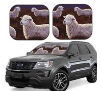 Lot de 2 pare-soleil de voiture pliables pour fenêtre avant, couverture intérieure de voiture, protection contre le soleil en forme de mouton, pour garder votre véhicule au frais, grand