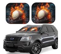 Lot de 2 pare-soleil de voiture pliables pour fenêtre avant, couverture intérieure de voiture, protection contre le feu, l'eau du feu, balle de baseball, pare-soleil pour garder votre véhicule au