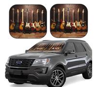 Lot de 2 pare-soleil de voiture pliables pour fenêtre avant de voiture, collection guitare, protection contre le soleil pour garder votre véhicule au frais, grand