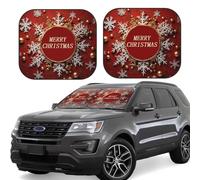 Lot de 2 pare-soleil de voiture pliables pour fenêtre avant de voiture - Couverture intérieure de voiture - Merry Christmas Too - Protection solaire pour garder votre véhicule au frais - Taille L