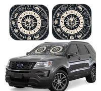 Lot de 2 pare-soleil de voiture pliables pour fenêtre avant de voiture - Panneau astrologique - Protection solaire pour garder votre véhicule au frais - Petit