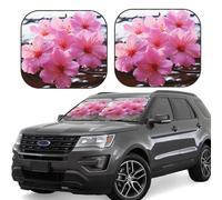 Lot de 2 pare-soleil de voiture pliables pour fenêtre avant, intérieur de voiture, imprimé floral, protection solaire pour garder votre véhicule au frais, grand
