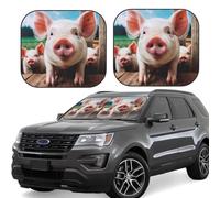 Lot de 2 pare-soleil de voiture pliables pour fenêtre avant, intérieur de voiture, pare-soleil souriant pour garder votre véhicule au frais, grand