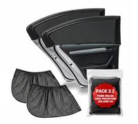 Lot de 2 pare-soleil latéraux pour voiture - Protection UV - Housse réglable élastique pour fenêtres arrière et latérales - Pare-soleil effet moustiquaire - Pare-soleil pour bébé, enfants et animaux