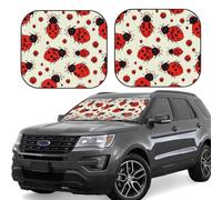Lot de 2 pare-soleil pliables pour pare-brise avant de voiture - Couverture intérieure de voiture - Coccinelle rouge - Protection solaire pour garder votre véhicule au frais - Taille L