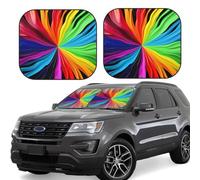 Lot de 2 pare-soleil pliables pour pare-brise de voiture aux couleurs de l'arc-en-ciel, pour la plupart des voitures, accessoires d'intérieur de véhicule universels, bloquant le soleil, bloque le