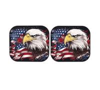 Lot de 2 pare-soleil pliables pour pare-brise de voiture avec drapeau américain pour la plupart des voitures, accessoires d'intérieur de véhicule universels, bloque le soleil, taille S