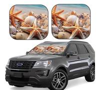 Lot de 2 pare-soleil pliables pour pare-brise de voiture - Pour intérieur de voiture - Pour la plupart des berlines, SUV, camionnettes, camions - Taille L