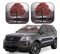 Lot de 2 pare-soleil pliables pour pare-brise de voiture - Pour intérieur de voiture - Pour la plupart des berlines, SUV, camionnettes, camions - Taille L