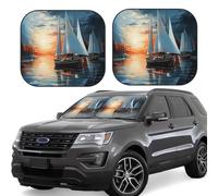 Lot de 2 pare-soleil pliables pour pare-brise de voiture - Pour la plupart des voitures - Accessoires d'intérieur de véhicule universels - Bloque le soleil - Taille M