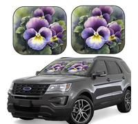 Lot de 2 pare-soleil universels pour pare-brise de voiture - Pensée parfaite - Pare-soleil pour fenêtre de voiture - Bloque la chaleur et les rayons UV - Pliable - Accessoires de protection intérieure