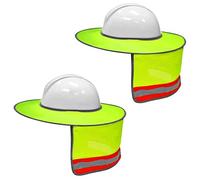 Lot de 2 paresoleil de protection contre le soleil Casque rigide Visière de cou Visière intégrale à bord Pour casque de sécurité Accessoires de paresoleil Bande réfléchissante