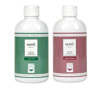 Lot de 2 parfums concentrés Muhà pour lessive de 400 ml - parfums intenses - parfum durable, grand format, usage universel en machine (air de capri + lin et coton)