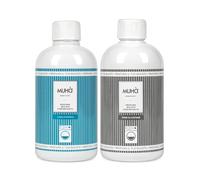 Lot de 2 parfums concentrés Muha pour lessive de 400 ml - parfums intenses - parfum durable, grand format, usage universel en machine (mer d'hiver + fleurs de coton)
